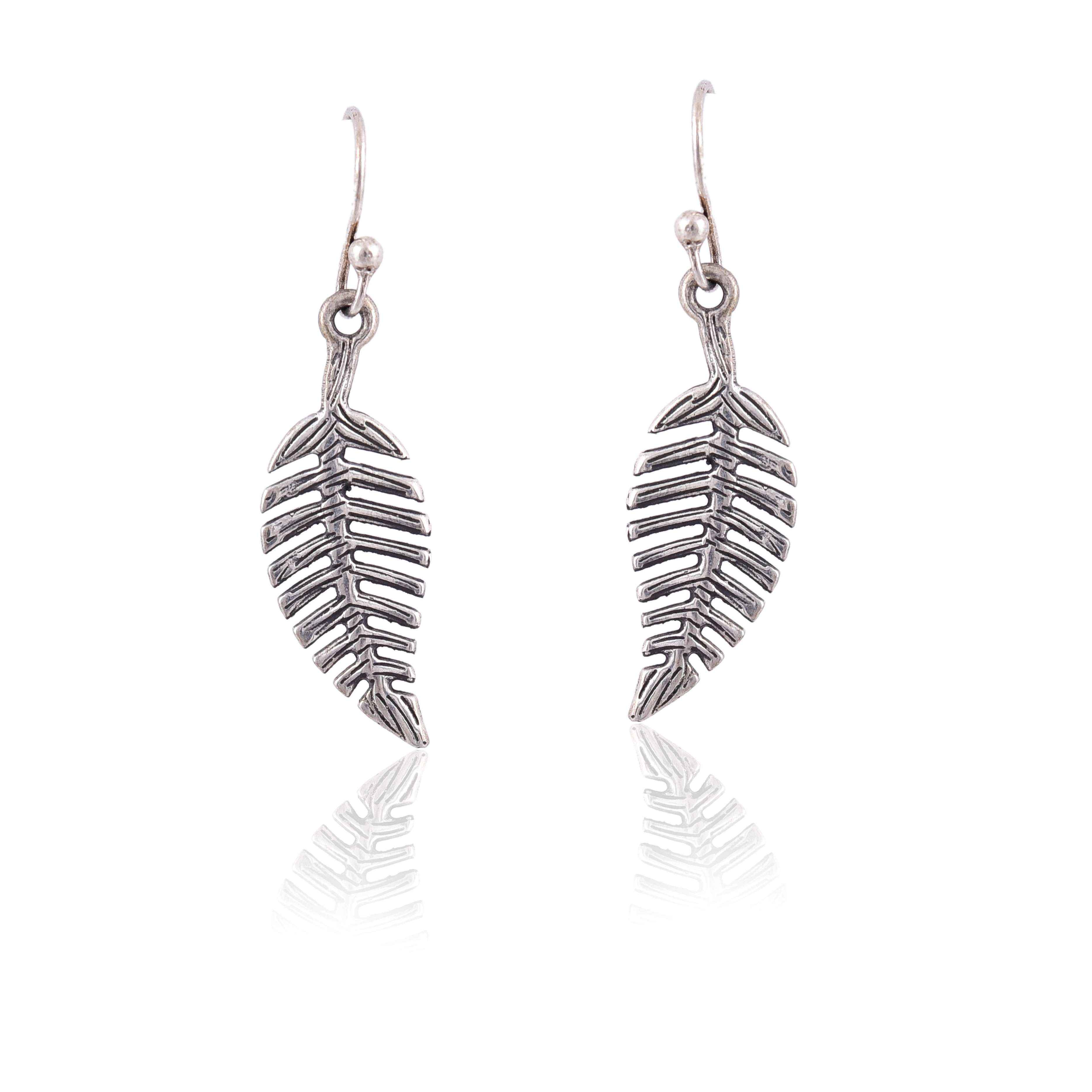 sterling-silver-fish-hook-leaf-earring-sku-5717